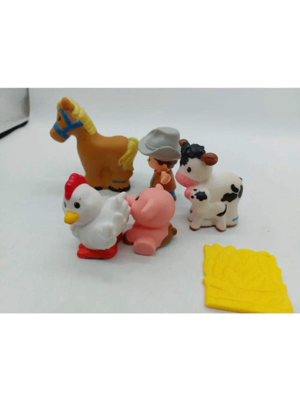 Fisher Price Little People Farmer with Cow Pig Horse Chicken Lot of 6
